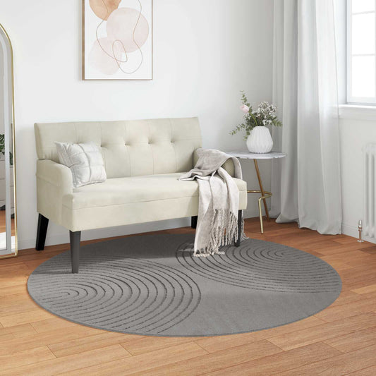 vidaXL Area Rugs Round GALATI Grey Ø 200 CM Polyester