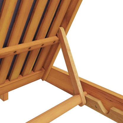 vidaXL Sun Lounger Reclining with Cushion Dark Grey Solid Acacia Wood