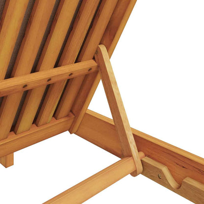 vidaXL Sun Lounger Reclining with Cushion Taupe Solid Acacia Wood