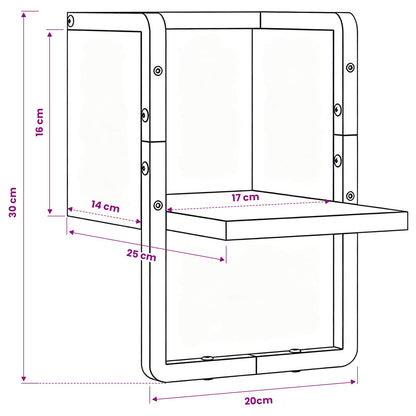 vidaXL Wall Shelf Artisian Oak 20 x 25 x 30 cm Engineered Wood
