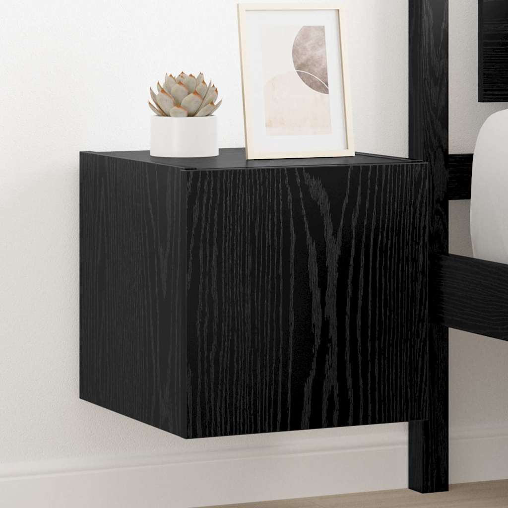 vidaXL TV Wall Cabinet Black Oak 30.5 x 35 x 30 cm Engineered Wood