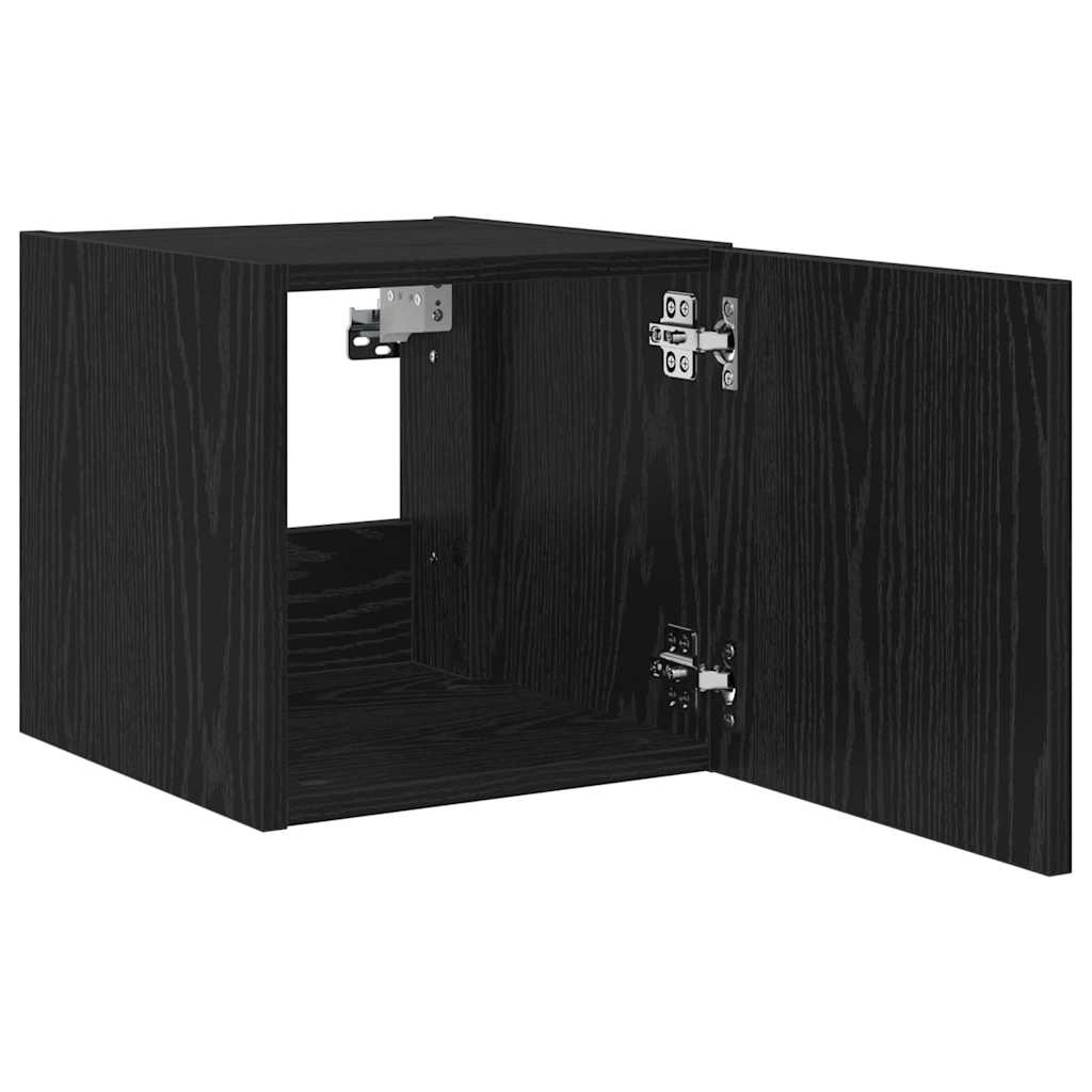 vidaXL TV Wall Cabinet Black Oak 30.5 x 35 x 30 cm Engineered Wood