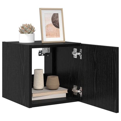 vidaXL TV Wall Cabinet Black Oak 30.5 x 35 x 30 cm Engineered Wood