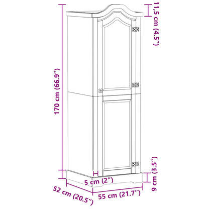 vidaXL Wardrobes with Shelf White 55 x 52 x 170 cm Solid Pine Wood