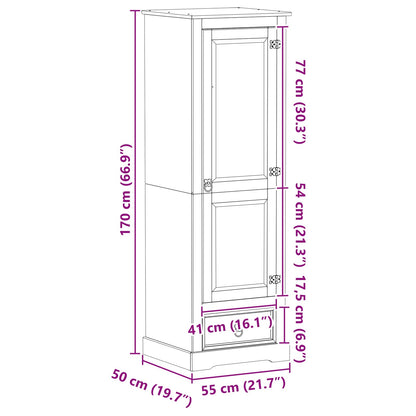vidaXL Wardrobes with Drawer White 55 x 50 x 170 cm Solid Pine Wood