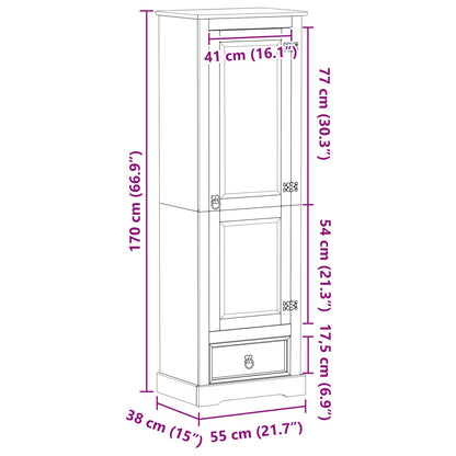 vidaXL Wardrobes with Drawer White 55 x 38 x 170 cm Solid Pine Wood