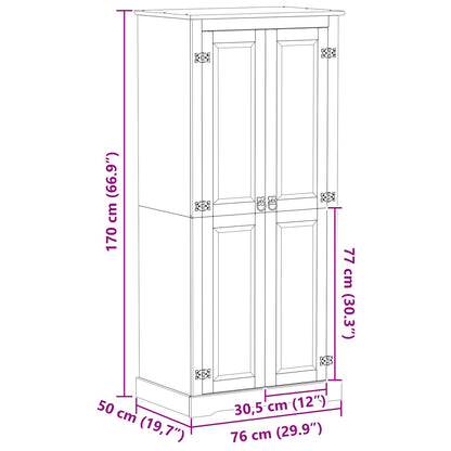 vidaXL Wardrobes with Shelf White 76 x 50 x 170 cm Solid Pine Wood