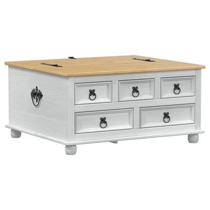 vidaXL Storage box with Drawer White 90 x78 x 45 cm Solid Pine Wood