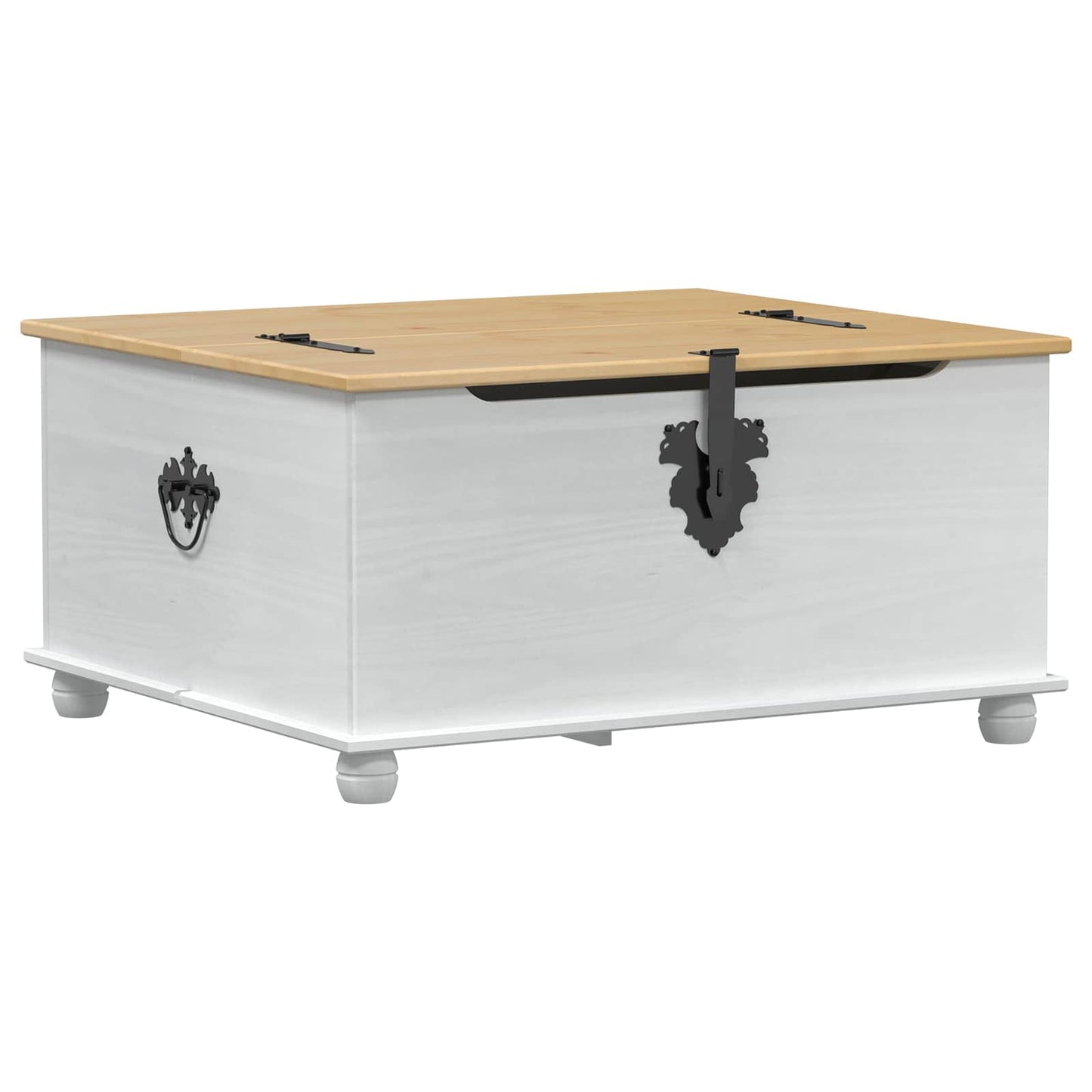 vidaXL Storage box with Drawer White 90 x78 x 45 cm Solid Pine Wood