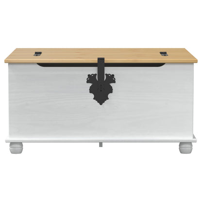 vidaXL Storage box with Drawer White 90 x78 x 45 cm Solid Pine Wood