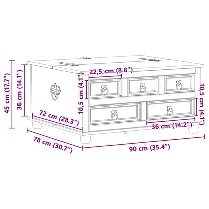 vidaXL Storage box with Drawer White 90 x78 x 45 cm Solid Pine Wood