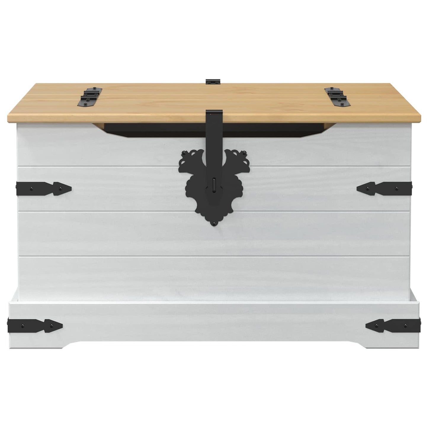 vidaXL Storage box with Shelf White 78 x 78 x 45 cm Solid Pine Wood