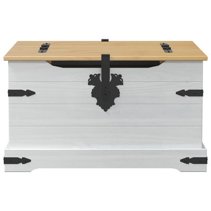 vidaXL Storage box with Shelf White 78 x 78 x 45 cm Solid Pine Wood