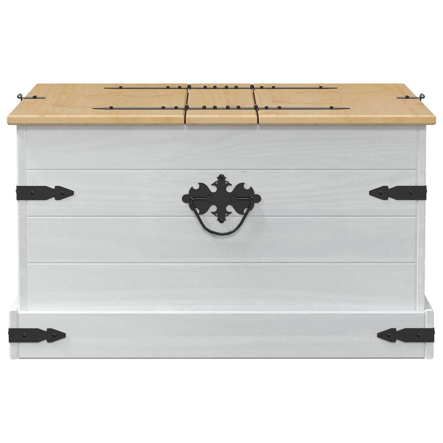 vidaXL Storage box with Shelf White 78 x 78 x 45 cm Solid Pine Wood