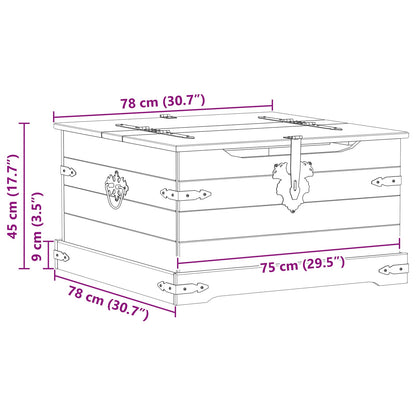 vidaXL Storage box with Shelf White 78 x 78 x 45 cm Solid Pine Wood