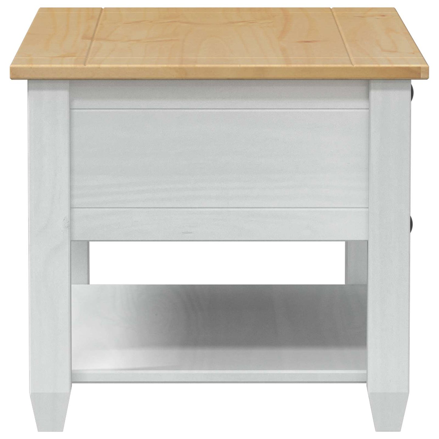 vidaXL Coffee Table with Drawer White 85 x 50 x 45 cm Solid Pine Wood