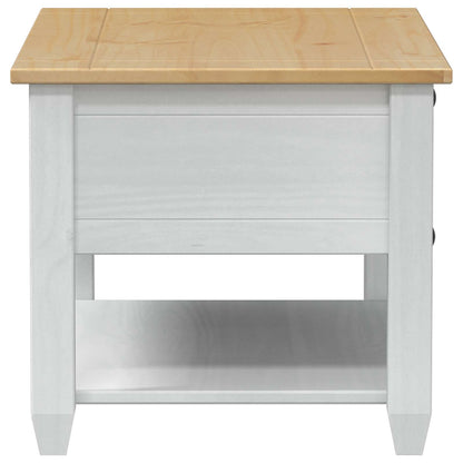 vidaXL Coffee Table with Drawer White 85 x 50 x 45 cm Solid Pine Wood