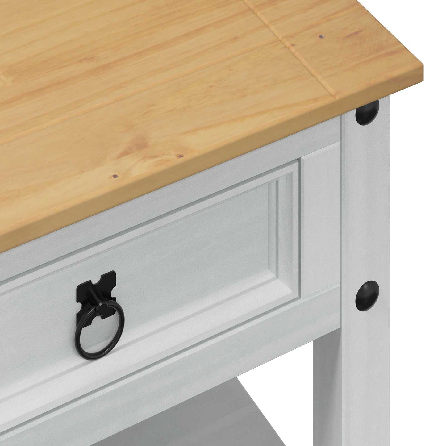vidaXL Coffee Table with Drawer White 100 x 48 x 45 cm Solid Pine Wood