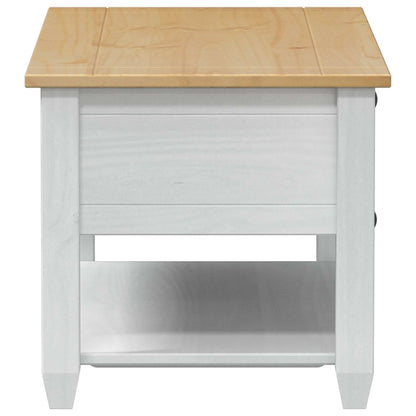 vidaXL Coffee Table with Drawer White 100 x 48 x 45 cm Solid Pine Wood