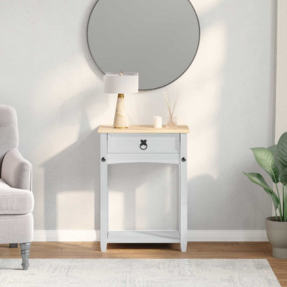 vidaXL Console table White 55 x 35 x 73 cm Solid Pine Wood