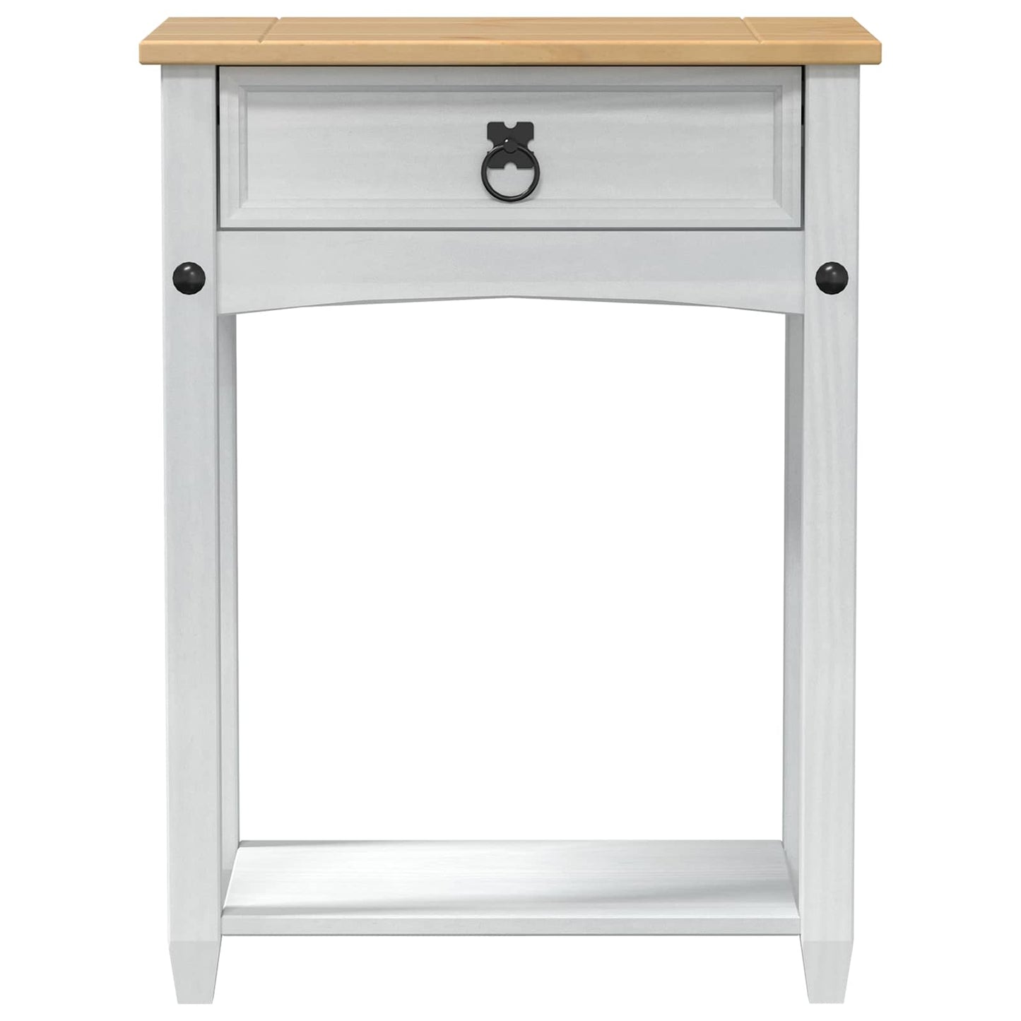vidaXL Console table White 55 x 35 x 73 cm Solid Pine Wood