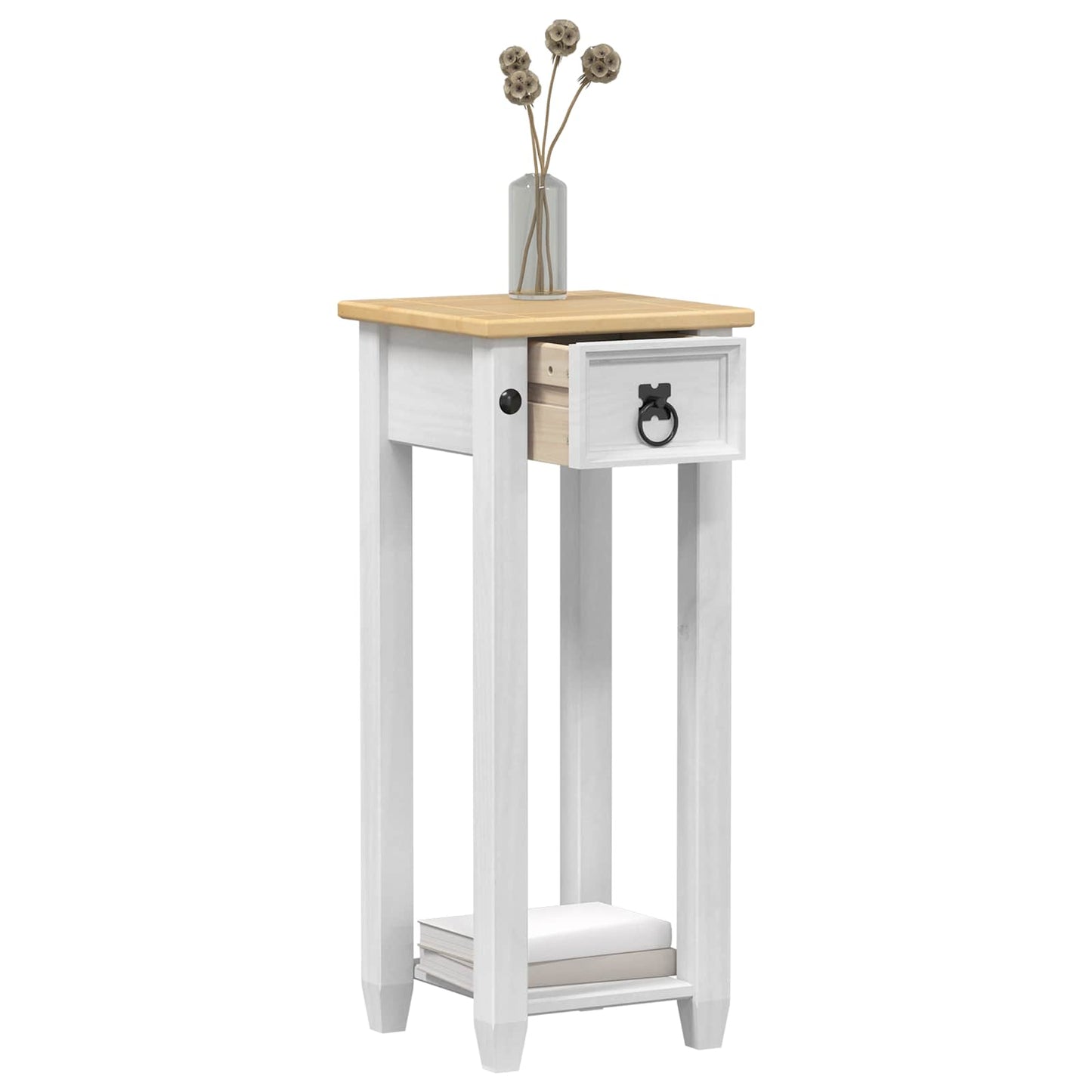 vidaXL Plant Stand White 30 x 30x 73 cm Solid Pine Wood