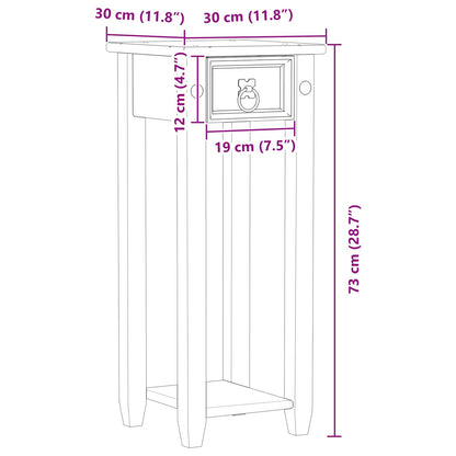 vidaXL Plant Stand White 30 x 30x 73 cm Solid Pine Wood