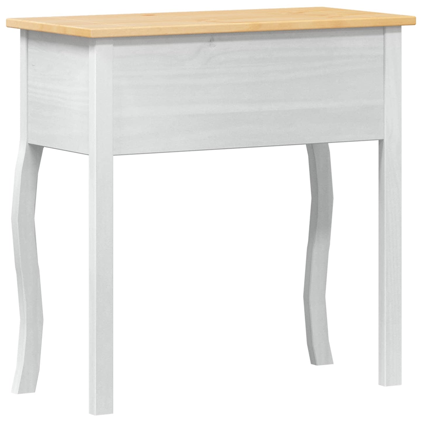 vidaXL Console table with Drawer White 73 x 35 x 73 cm Solid Pine Wood