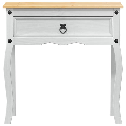 vidaXL Console table with Drawer White 73 x 35 x 73 cm Solid Pine Wood