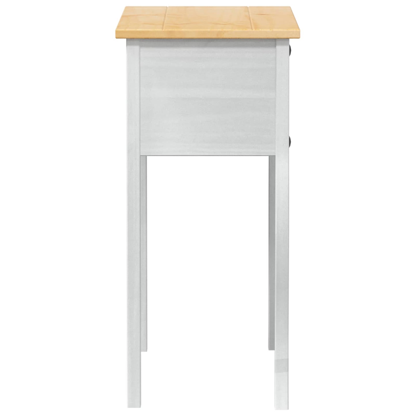 vidaXL Console table with Drawer White 73 x 35 x 73 cm Solid Pine Wood