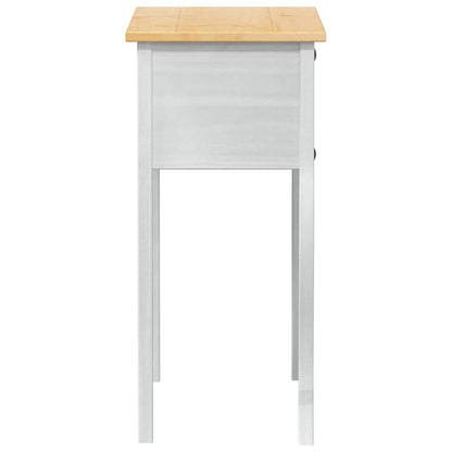 vidaXL Console table with Drawer White 73 x 35 x 73 cm Solid Pine Wood