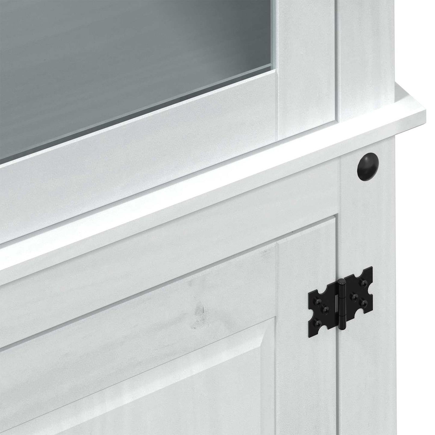 vidaXL Display Cabinet White 103.5 x 42 x 180 cm Solid Pine Wood