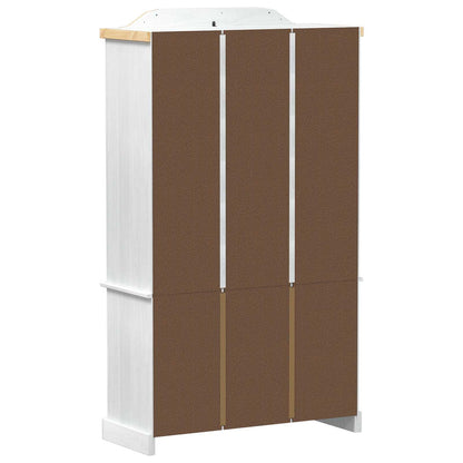 vidaXL Display Cabinet White 103.5 x 42 x 180 cm Solid Pine Wood