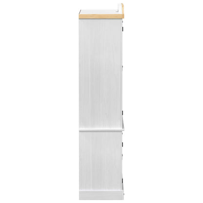 vidaXL Display Cabinet White 103.5 x 42 x 180 cm Solid Pine Wood