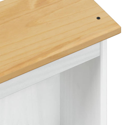 vidaXL Bookcase White 46 x 20 x 170 cm Solid Pine Wood