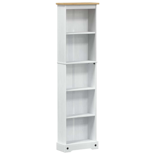 vidaXL Bookcase 46 x 20 x 170 cm Solid Pine Wood White
