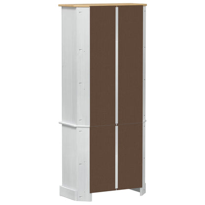 vidaXL Highboard White 74 x 38 x 170 cm Solid Pine Wood