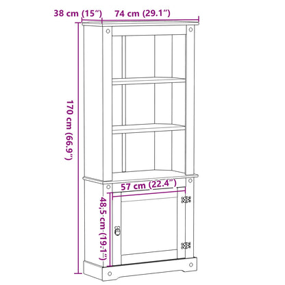 vidaXL Highboard White 74 x 38 x 170 cm Solid Pine Wood