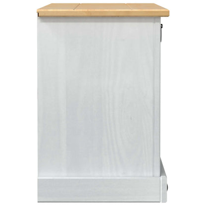 vidaXL Shoe Cabinet Corona White 99 x 32 x 49 cm Solid Pine Wood