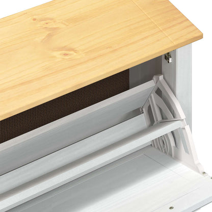 vidaXL Shoe Cabinet Corona White 99 x 32 x 122 cm Solid Pine Wood