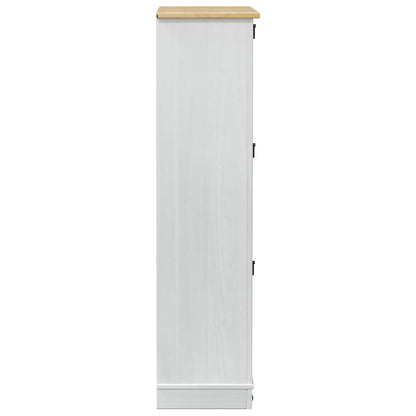 vidaXL Shoe Cabinet Corona White 99 x 32 x 122 cm Solid Pine Wood