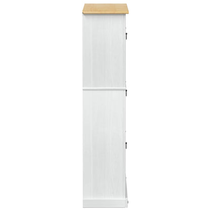 vidaXL Shoe Cabinet Corona White 99 x 32 x 138 cm Solid Pine Wood