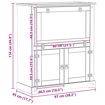 vidaXL Wine cabinet White 97 x 45 x 114 cm Solid Pine Wood