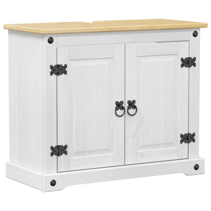 vidaXL Sink cabinet with Shelf White 73 x 33 x 60 cm Solid Pine Wood