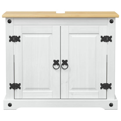 vidaXL Sink cabinet with Shelf White 73 x 33 x 60 cm Solid Pine Wood