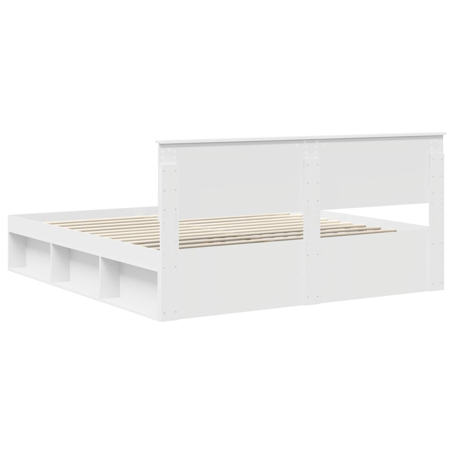 vidaXL Bed Frame with Headboard White 200 x 200 cm Engineered wood