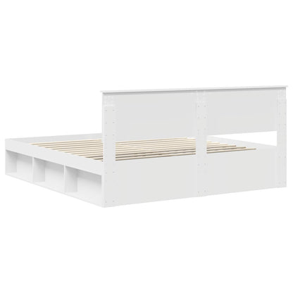vidaXL Bed Frame with Headboard White 200 x 200 cm Engineered wood