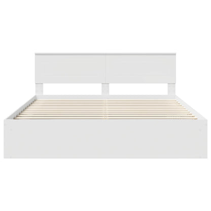 vidaXL Bed Frame with Headboard White 200 x 200 cm Engineered wood