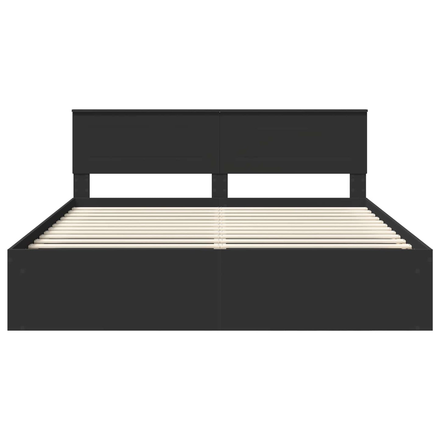 vidaXL Bed Frame with Headboard Black 200 x 200 cm Engineered wood