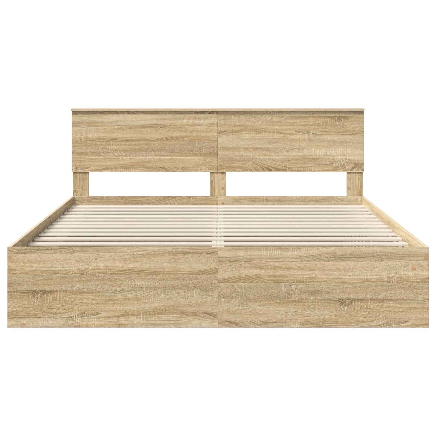 vidaXL Bed Frame with Headboard Sonoma 200 x 200 cm Engineered wood